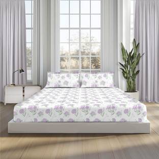 Sleepsia Cotton Queen Flat 180 TC Floral Bedsheet