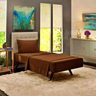 BEVI Microfiber Single Fitted (Elastic) 300 TC Solid Bedsheet