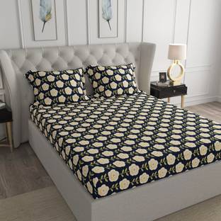 TRIDENT Microfiber Double Flat 120 TC Floral Bedsheet