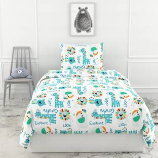 LORETO Cotton Single Flat 144 TC Printed Bedsheet
