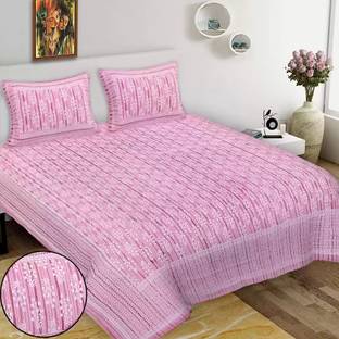 RAJDEVI JAIPUR PRINTS 351 TC Cotton Double, Queen Printed Flat Bedsheet