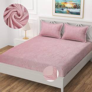 STEDO Woolen King Fitted (Elastic) 380 TC Solid Bedsheet