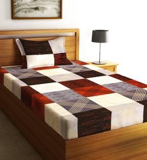 Fashion String Microfiber Single Flat 144 TC Printed Bedsheet