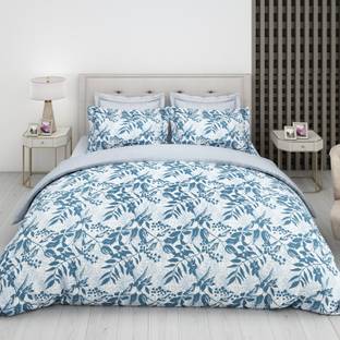 LABHAM 180 TC Cotton Super King Striped Flat Bedsheet