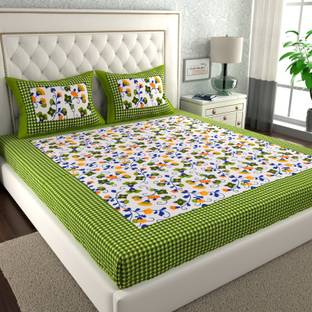 CLOTHOLOGY 144 TC Cotton Double Printed Flat Bedsheet