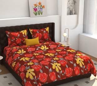 Decent Home 240 TC Microfiber Queen Checkered Flat Bedsheet