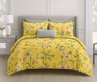 DECOR2ADMIRE Cotton Queen Flat 300 TC Printed Bedsheet