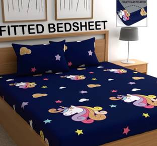PATNOS 300 TC Microfiber King Abstract Fitted (Elastic) Bedsheet