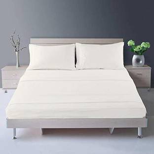 Bhumi Impex 400 TC Cotton Double Solid Flat Bedsheet
