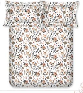 Bombay Dyeing Cotton Double Flat 104 TC Floral Bedsheet