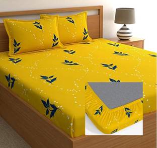 GoodRisk 360 TC Cotton Double Printed Fitted (Elastic) Bedsheet