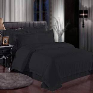 comofowell 210 TC Cotton Double Striped Flat Bedsheet