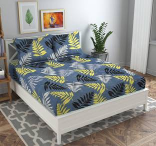 VAS COLLECTIONS 144 TC Microfiber Queen Abstract Flat Bedsheet