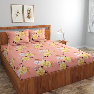 Ethe Home 280 TC Cotton Double Printed Fitted (Elastic) Bedsheet