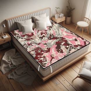 THE MAXIMUS 100 TC Polyester King Solid Fitted (Elastic) Bedsheet