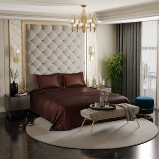 stoa paris 300 TC Polyester Double Solid Flat Bedsheet