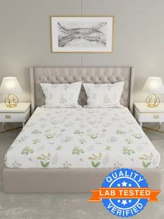 Raymond Home 200 TC Cotton King Floral Flat Bedsheet