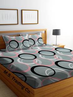 M.S. Trading Co. Cotton Double Flat 144 TC Printed Bedsheet