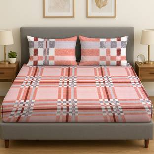 Flipkart SmartBuy Woolen Double Flat 300 TC Printed Bedsheet