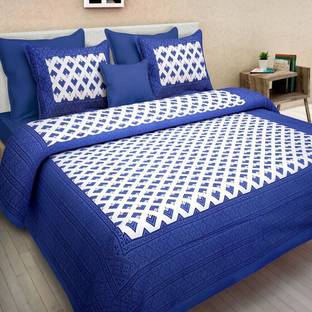 Kanha Online Shopping 200 TC Cotton Double Printed Flat Bedsheet