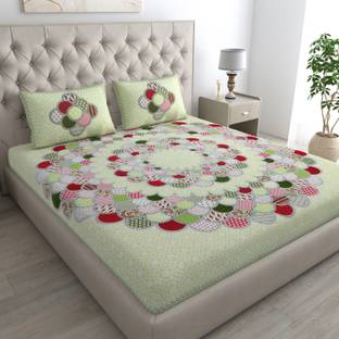 Mandakini Cotton Double Flat 144 TC Jaipuri Prints Bedsheet