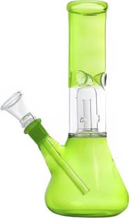 GREENS 8 Inch Percolator Green Glass Smoking Beer Bong Funnel