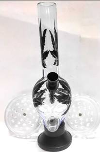 MFTONLINE MFT TRANSPARENT FACE Bong with Crusher Hand Muller Grinder
