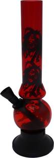 TANISHKA EXPORT 8 Inch Bob Marley Transparent Red Water Pipe Acrylic Smoking Beer Bong Funnel