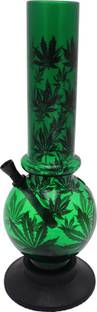 Green Apple Inc 12 Inch Leaf Printed Green Acrylic Water Pipe Smoking Beer Bong Funnel
