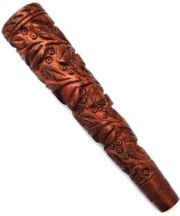 DRM CREATIONS wooden chillum 6 inch Hookah Mouth Tip (Brown) Beer Bong Funnel