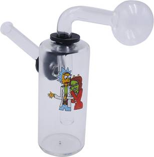 VYXOO 5 Inch Mini Burner Printed Transparent Glass Smoking Beer Bong Funnel