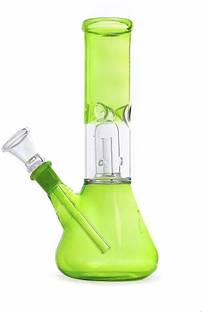 GREENS 8 Inch Percolator Green Glass Water Pipe Smoking Beer Bong Funnel