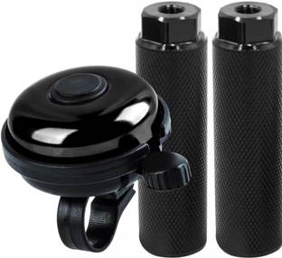 rahidhay Bicycle Bell with Footrest Alluminium (Black) Bell