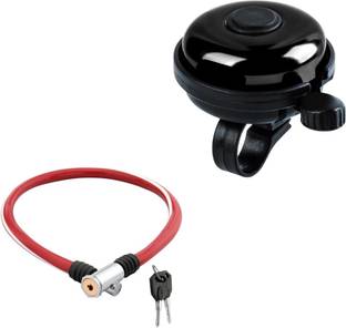 rahidhay Combo Bicycle Cable Lock(Red) with Bell(Black) Bell