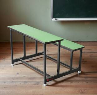 RATISON RATISON Home Tution School Duel Desk Medium Bench for Two Students Heavy Duty Frame with ply Board red Color (for Classes 3rd to 7th) Metal 2 Seater