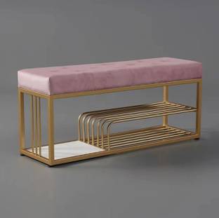 woodsyshoppee New Design Bench Shoe Rack For Living Room,Stable ShoeRack Metal 3 Seater