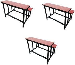 KITHANIA School Duel Desk Small Students Kids for Two Students(3 PC.) Solid Wood 2 Seater