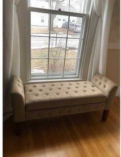 TFS Luxury Bench Settee with Storage Box For Living Room/Bedroom/Office Solid Wood 2 Seater