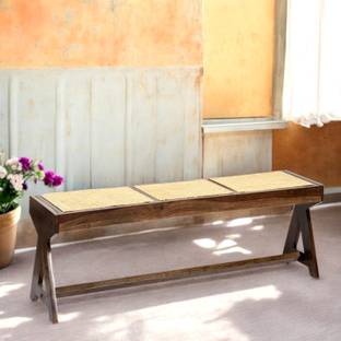 Ikiriya Rockport Sheesham Wood Mid Century Bench Solid Wood 3 Seater