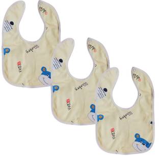 SARTraders 3 Pcs Yellow Soft Cotton Water Resistant Bib Set
