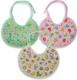 Honey Boo Baby Quality Bibs With Animated Prints (Set of 3 Colors)
