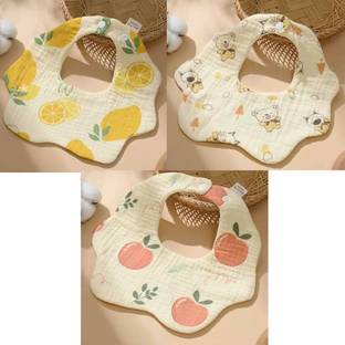 HytroMyk Baby Muslin Bib Super Soft Cotton Daily Use, bibs for baby appron (Pack of 3)