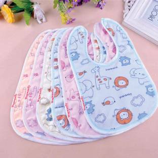 Wagwanfly Super Soft Cotton Waterproof Baby Bibs Apron