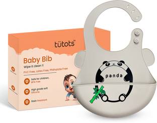 tutots Premium Silicone Baby Bib for Infants and Toddlers BPA Free, PVC Free