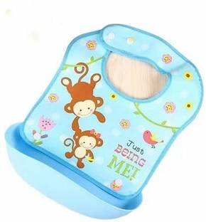 PAYMANA Cute Cartoon Printing Waterproof Silicone Baby Bib for Feeding & Weaning Babies