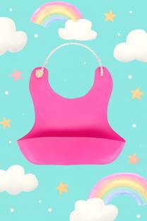 Lala Maneet Waterproof Soft Silicone Baby Bib with Built-In Food Catcher | Adjustable Size