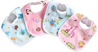 Vadhavan Water Resistant-Premium Super Quality Soft Cotton Daily Use Button bibs (4 BIBS)