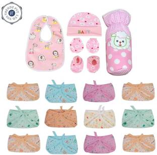 YOS TRENDZ Baby Langot, Bibs, Cap Mittens Set & Bottle Cover