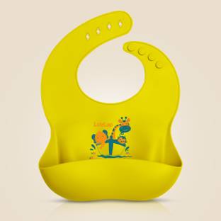LuvLap Silicone Baby Bib for Feeding & Weaning Babies & Toddlers, Waterproof (Yellow)