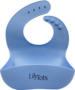 LilyTots Silicone Bib for Babies & Kids - Adjustable, Soft Edge, Food Catcher for Feeding